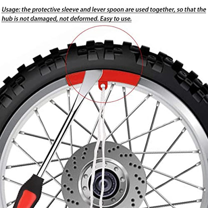 13Pcs Motorcycle Tyre Repair Tool Spoon Set with 3 Tire Levers Spoon & 2 Protective Sleeves & 6 Valve Core & Wrench Motorcycle Tire Tool Kit Motorbike Tire Changing Spoons Lever ZHAZHAMO