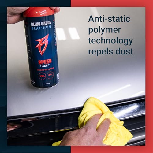 Bling Sauce Speed Sauce, Anti-Static Automotive Quick Detail Spray, 24 oz | Anti-static quick detailer boosts paint, chrome and trim gloss while repelling dust, fingerprints and light dirt - style: Speed Sauce