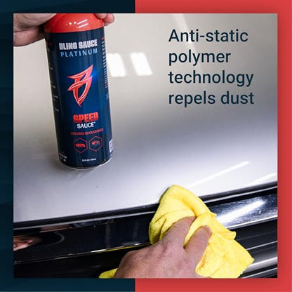 Bling Sauce Speed Sauce, Anti-Static Automotive Quick Detail Spray, 24 oz | Anti-static quick detailer boosts paint, chrome and trim gloss while repelling dust, fingerprints and light dirt - style: Speed Sauce
