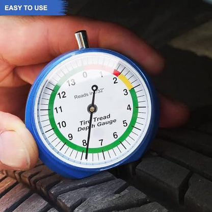 Tire Tread Depth Gauge, Tire Depth Gauge in 1/32 inch, for Motorcycle, car,Truck and Bus
