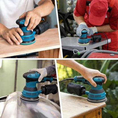 5 Inch 8 Hole Hook and Loop Interface Pads and Sanding Discs | 4PCS Orbital Sander Foam Pads & 30PCS Sandpaper,Soft Density Sponge Cushion Buffer Backing Pad,240 320 400 600 800 1000 Grit - color: 4PC Pads & 30PC Sanding Discs