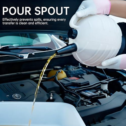 6L Manual Vacuum Oil Extractor Pump, Fluid Extractor Pump with 1 Hose and 3 Long Hard Tubes for Automotive, Marine, and Multi-Purpose Fluid Changes