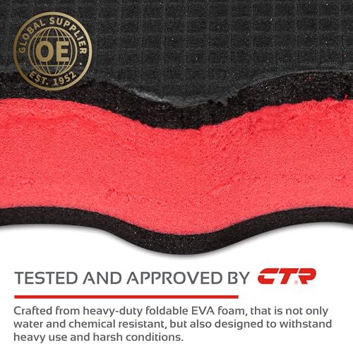 CTR Mechanic Mat Kneeling Pad Folding Mat for Working Under Car, Thick EVA Mat with Handle - Waterproof Floor Mat for Mechanics, Garage, Gardening, Gym, Camping, Creeper, Knees Protection for DIY