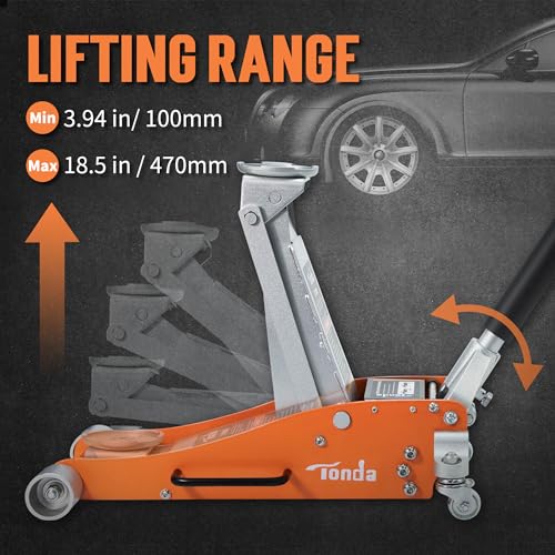 TONDA Floor Jack, 3 Ton and Floor Jack Rubber Pad
