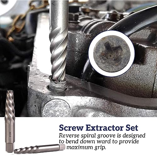 Screw & Bolt Extractor Set,36 Pieces extractor set | 2-in-1 Multi-Spline Lug Nut Remover, Easy Out Stripped Screw Removal Tool Kit