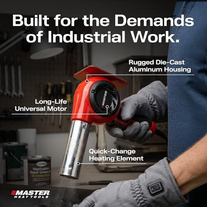 Master Appliance HG-801D Industrial Heat Gun, Quick Change Plug-In Heating Element, 1400° F, 120V, 2220W, 18.5 Amps, Engineered In USA - style: HG-801D, 120V