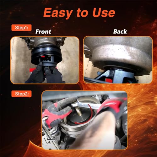 EVRBUL Harmonic Balancer Pullers Harmonic Balancer Puller and Installation Tools Compatible with Chevy LS Dodge Jeep V6 V8 Harmonic Balancers Without Tapped Holes Replace# 25264
