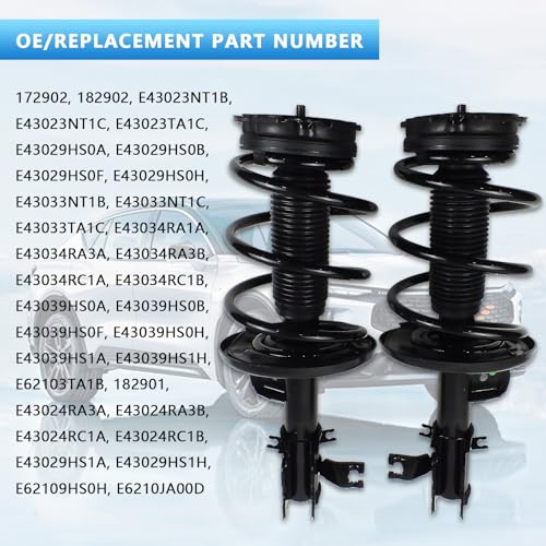 Front Complete Strut Shock Absorber & Coil Spring Assembly Compatible with Nissan Altima 2013–2018 | Replace OE# 172902, 172901 | Front Suspension Strut Assembly