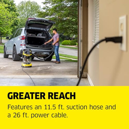 Kärcher Shop Vacuum WD 6 P S, 7.9 Gal, 6.2 Peak HP, 37 ft Reach, Wet Dry Vacuum Cleaner, Heavy Duty, Blower Function, Crevice Tool, Floor Nozzle Great for DIY Projects and Workshops - style: WD 6 P S