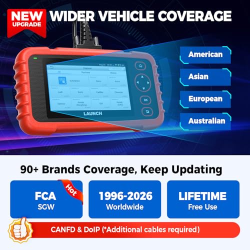 LAUNCH OBD2 Scanner CRP129X V3.0 Elite Scan Tool, 12 Resets Lifetime Update | Upgrade of CRP123X, ABS/SRS/Transmission/Check Engine Car Code Reader, FCA AutoAuth & Auto VIN, CANFD DoIP, 8.1 Android