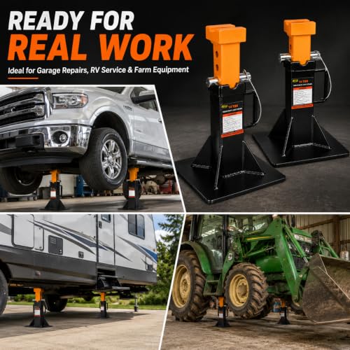 BESTOOL Heavy Duty Jack Stand，Car Jack Stand with Security Locking Pins-14 ton(28000Ibs) Capacity, 2 Pack - color: 14 Ton Jack Stand