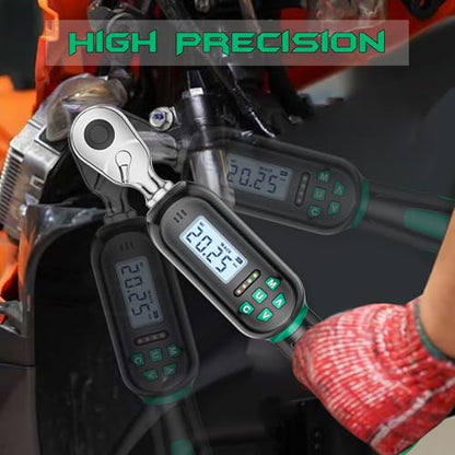1/4" Drive Digital TorqueWrench, 1.11-22.13 Ft.lb/1.5-30 Nm, Preset Value, Buzzer/LED, ±2% Accuracy, for Gunsmithing, Bike & Motorcycle Maintenance - size: 1.1-22.1 Ft-lb/1.5-30 Nm, style: 1/4-Inch