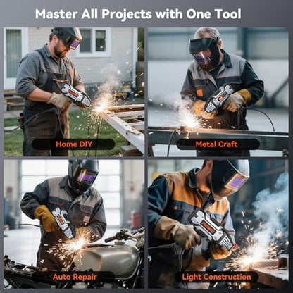 Portable Handheld Welding Machine 110V: 200A IGBT Inverter ARC Welder Gun with Digital Display & 6-Level Current Control, Hot Start & Anti-Stick Fits for 3/32"-1/8" Stick Rod - style: MMA200