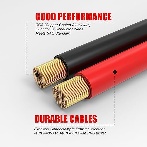 ZESUPER Heavy Duty Booster Jumper Cables Car Cables 3000AMP 1 Guage 20Ft, Emergency Start Line for Car Van Truck with Carry Bag (3000AMP)
