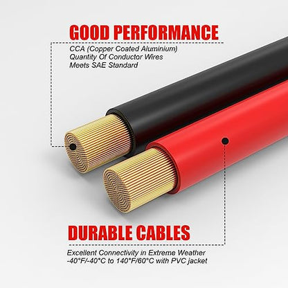 ZESUPER Heavy Duty Booster Jumper Cables Car Cables 3000AMP 1 Guage 20Ft, Emergency Start Line for Car Van Truck with Carry Bag (3000AMP)
