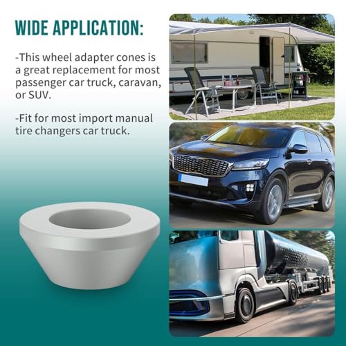 Centering Cone, Aluminum Alloy Wheel Balancer Hold Down Cone, Universal Non-Scratch Tire Repair Adapter for Car Truck RV SUV, Silver Tone Metal