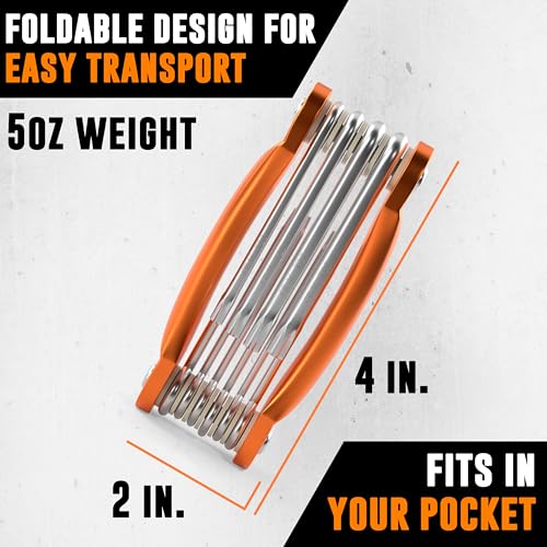 Mutt Tools Tamper Proof Star Wrench Set – Folding Security Torx Set with Hole in Middle – For Regular and Security Torx Key Screws, Tamper Resistant Star Key Wrench