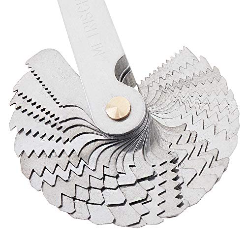 ChgImposs Metric & Imperial & US Screw Gauge SAE Whitworth 55 Degree & Metric 60 Degree & & US 60 Degree Thread Pitch Gauge for Industrial Measurement