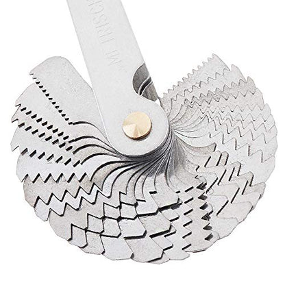 ChgImposs Metric & Imperial & US Screw Gauge SAE Whitworth 55 Degree & Metric 60 Degree & & US 60 Degree Thread Pitch Gauge for Industrial Measurement