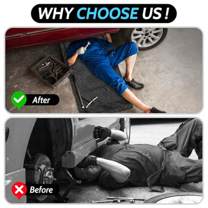 Upgraded Rolling Creeper Mat with Zipper, Magical Creeper Rolling Mat, 60''x28'' Portable Rolling Creeper, Perfect for Working Under Car,Special Roads,Self Driving,Long-Distance, Mechanic Repair Mat