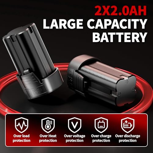 FULLYEA Electric Ratchet Wrench Set,40 Ft-lbs, 550 RPM, 16.8V Cordless Ratchet Wrench 3/8", Variable Speed Power Ratchet Tool Kit with 1/4" Adapter, LED Light, 2 * 2.0Ah Batteries and Fast Charger