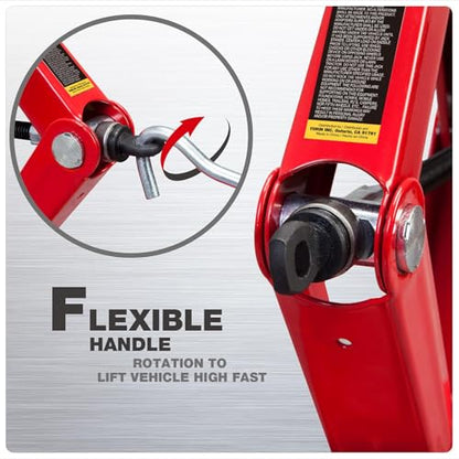 BIG RED T10152 Torin Steel Scissor Lift Jack Car Kit, 1.5 Ton (3,000 lb) Capacity, Red - size: 3000lbs