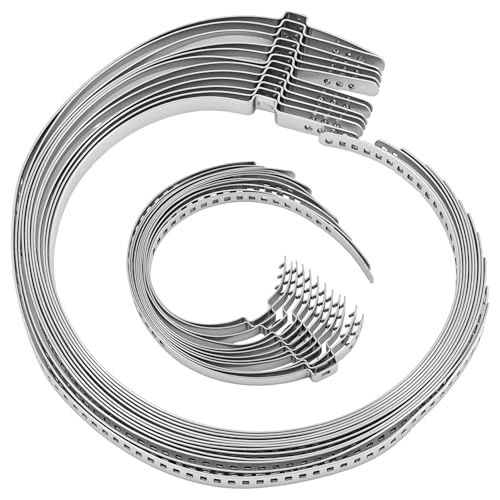 QWORK CV Boot Clamp Kit, Stainless Steel Adjustable Axle Shaft Joint Crimp Clamps for ATV/UTV Drive & CV Axle - Set of 24 (12 Small, 12 Large)