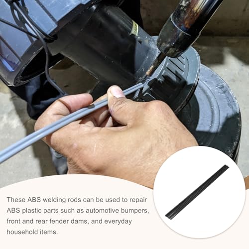 MECCANIXITY 20 Inch Plastic Welding Rods, Double Strand Round Sticks ABS Welding Rods for Plastic Welder Kayak Car Bumper Repair Pack of 10 2.5x5mm, Black - color: Black, size: 20 Inch