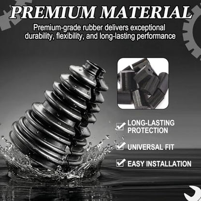 Chumia 2 Pcs Cv Boot Repair Kit, Fits Shaft Size 26-34mm, Include 2 Cv Axle Boot, 4 Stainless Steel Clamps and 4 Ties, 1 Pair of Rubber Gloves and Knife, Universal Replacement Kit Fits for Most Cars