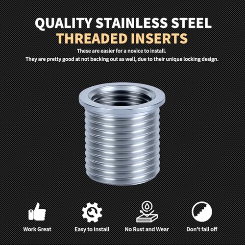 M12x1.25 Thread Repair Kit with Insert HSS Drill, Tap, Counterbore, Installation Driver, Metric, 10PCS Stainless Steel Insert M12X1.25X15MM