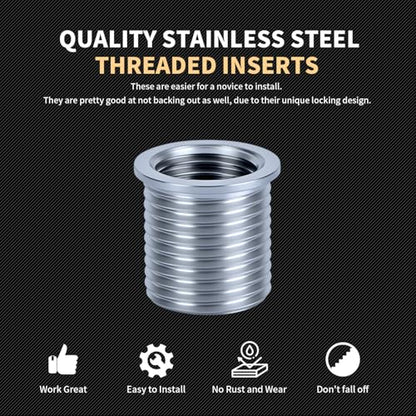 M12x1.25 Thread Repair Kit with Insert HSS Drill, Tap, Counterbore, Installation Driver, Metric, 10PCS Stainless Steel Insert M12X1.25X15MM