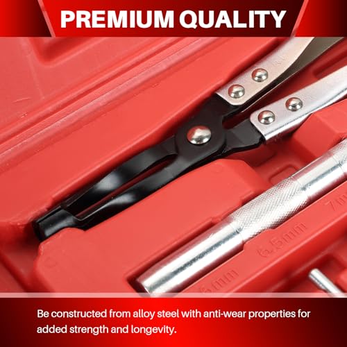 DASBET Valve Stem Seal Remover and Installer Valve Stem Seal Removal Tool Car Engine Repair Kit Set with Plier Driving Sockets, Drive Handle and Adapters