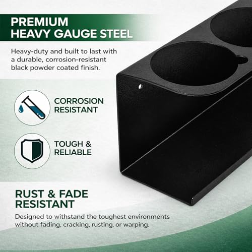 2 Pack Wall-Mounted Spray Bottle Holder, Heavy-Duty Steel Black Aerosol Can Storage Rack with 10 Holes, Spray Paint Can Organizer for Garage, Shop, Home, Tool Trailer & Service Truck - size: 2 Pack