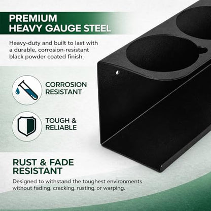 2 Pack Wall-Mounted Spray Bottle Holder, Heavy-Duty Steel Black Aerosol Can Storage Rack with 10 Holes, Spray Paint Can Organizer for Garage, Shop, Home, Tool Trailer & Service Truck - size: 2 Pack