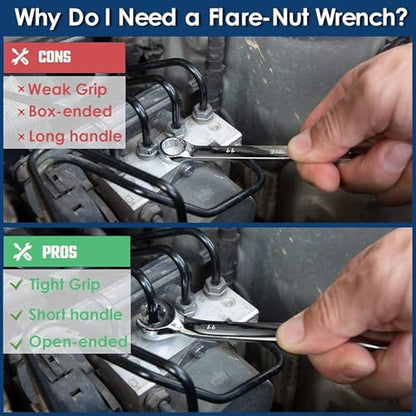 Utoolmart 3Pcs Flare Nut Wrench, 10mm x 12mm Metric Double Open End Wrench - color: 3pcs, size: 10x12mm
