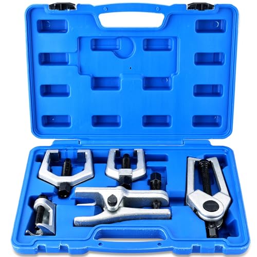 5-in-1 Ball Joint Separator | Pitman Arm Puller Tie Rod End Tool Set for Front End Service, Splitter Removal Kit Ball Joint Removal Tool (Blue) - color: Blue