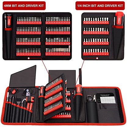 STREBITO Precision Screwdriver Set 191-Piece Multi-Bit Screwdriver 1/4 Inch Nut Driver Home Improvement Tool Electronic Repair Kit for Computer, iPhone, Laptop, PC, Cell Phone, PS4, Xbox, Nintendo - color: Red