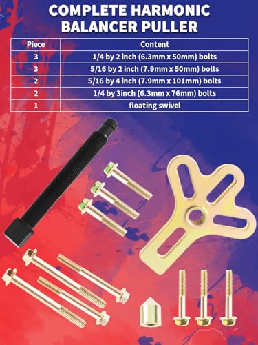Steering Wheel Puller 13pc Flywheel Puller Crankshaft Pulley Removal Harmonic Balancer Steering Wheel Pulling Set