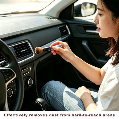2 PCS Car Interior Dusting Brush, Soft Bristles Auto Dashboard Duster Interior Cleaning Brush, Scratch-Free Microfiber Sweep Detailing Brushes for Car Air Vent Dash Seat