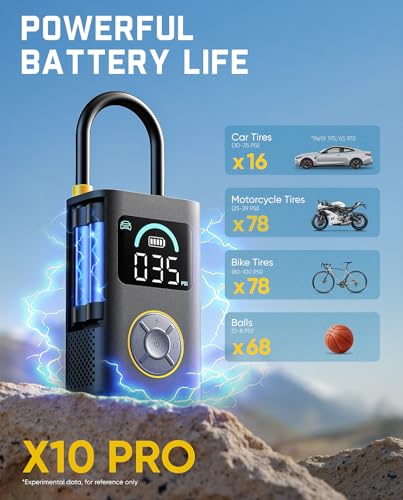 Fanttik X10 Pro 35s Fast Tire Inflator, 150PSI Cordless Air Pump, Auto-Off