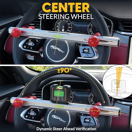 Steering Wheel Level Alignment Tool with Digital Angle Level - Spring Loaded Universal Fit 8-15 Inch Steering Wheels - size: Steering Wheel Level with Digital & Torpedo Levels