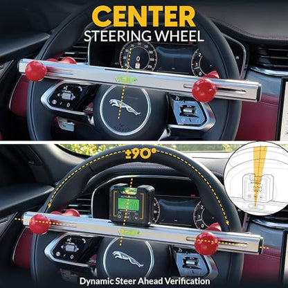 Steering Wheel Level Alignment Tool with Digital Angle Level - Spring Loaded Universal Fit 8-15 Inch Steering Wheels - size: Steering Wheel Level with Digital & Torpedo Levels