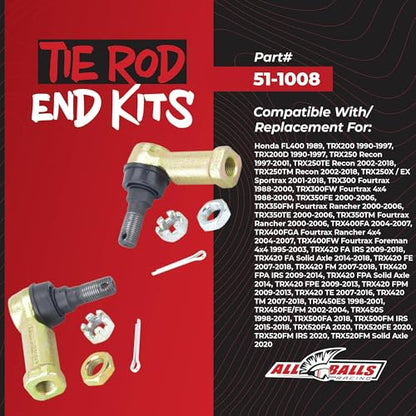 All Balls Racing 51-1008 Tie Rod End Kit Compatible with/Replacement for Honda