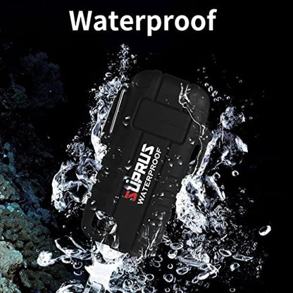 SUPRUS Waterproof Lighter Windproof Lighter Arc Plasma Lighters USB-C Rechargeable with Expandable and Flexible Neck for Outdoor, Camping & Kitchen (Black, 2Packs) - color: Black, 2packs