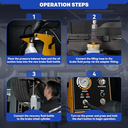AUTOOL Brake Bleeder Kit Automotive Brake Fluid Bleeder Kit, Vacuum Brake Bleeding Tool, Brake Fluid Air-Free Filling, Automatic Brake System Bleeding Tools One Person