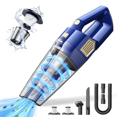 Handheld Vacuum Cordless Rechargeable, Hand Held Car Vacuum Cleaner | 15000PA Powerful Suction Portable Car Vacuum Cleaner with Multi Accessories, Hand Vacuum Cordless Rechargeable for Car Home - color: Blue