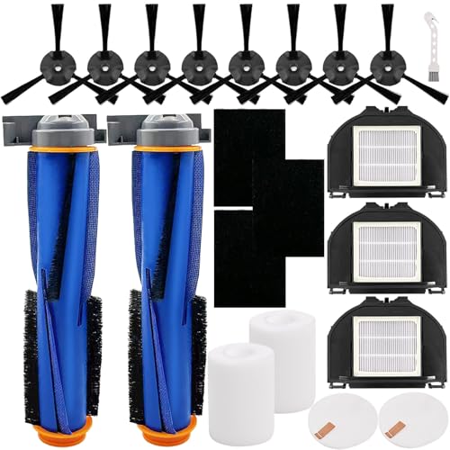 RV2310AE Replacement Parts for Shark AV2310AE RV2310AE RV2320S UR2350AE RV2300S Matrix Robot Vacuum Cleaner 2 Main Brush Roller 2 Sets Foam Filters 3 Filters 8 Side Brushes (Not For RV2300) - color: 18 Pack