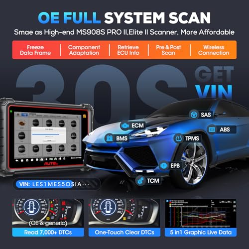 Autel Scanner Maxicom MK900TS, 2026 MK900-TS Up of MS906-TS MX900TS MK808S-TS MK900BT MK900, Top TPMS Program/Relearn, 3000+ Active Test, 40+ Service, CAN FD & DoIP, Bidirectional Scan Tool OS 11.0