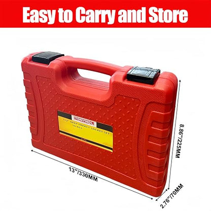 TONYNOL 1/2" Inch Drive Impact Socket Set,6-Point,SAE (1-1/16" to 1-5/8"),10 PC Deep,Heavy Duty Impact Socket Set,With a Storage Case - size: 1/2" SAE 10PC (1-1/16" to 1-5/8") Deep