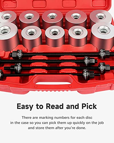 27Pcs Universal Press and Pull Sleeve Kit Bush Bearing Insertion Tool Set Impact Bolt and Nut Set